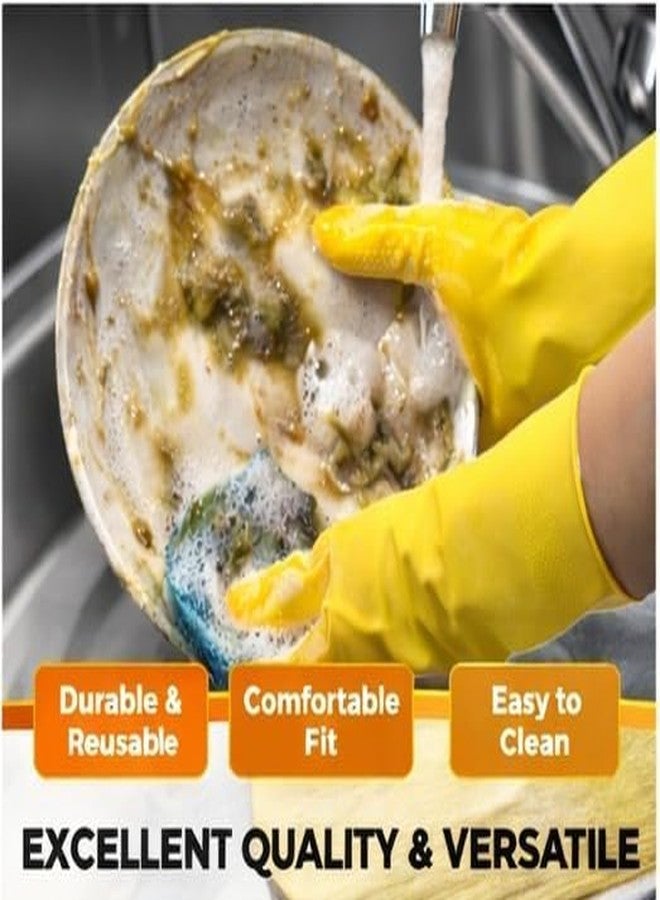 LADWA Rubber Kitchen Dishwashing Gloves - Reusable Household Wet and Dry Cleaning Gloves | Colorful Hand Gloves - Large Size (Pack of 2 Pairs) - Image 2